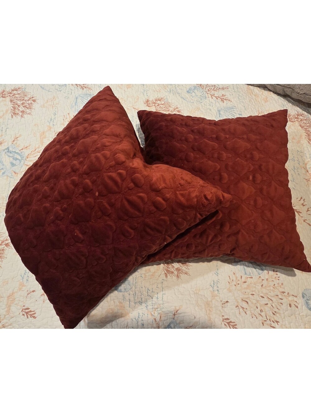 Callisto Home Set of Two Burgundy Decorative Throw Pillows